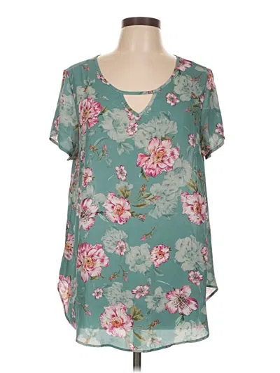 Pre-owned Torrid Short Sleeve Blouse In Teal