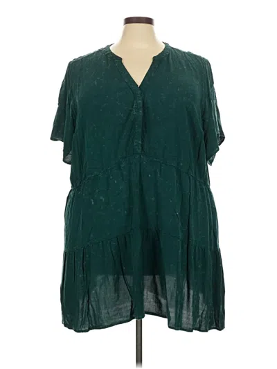 Pre-owned Torrid Short Sleeve Blouse In Teal