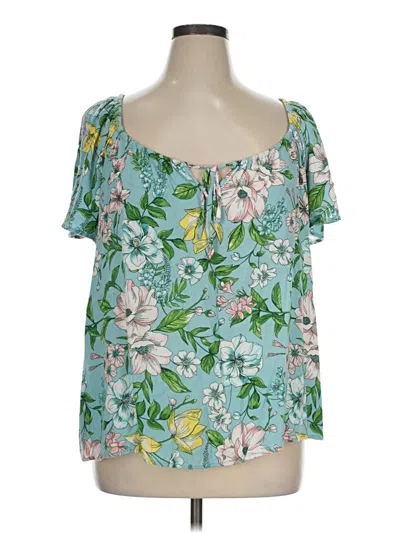 Pre-owned Torrid Short Sleeve Blouse In Teal