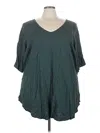 Torrid Short Sleeve Blouse In Teal
