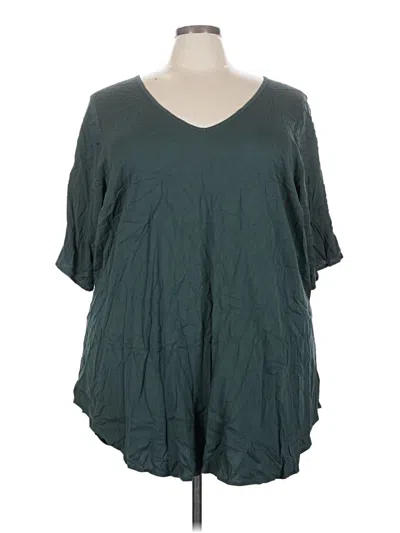 Torrid Short Sleeve Blouse In Teal