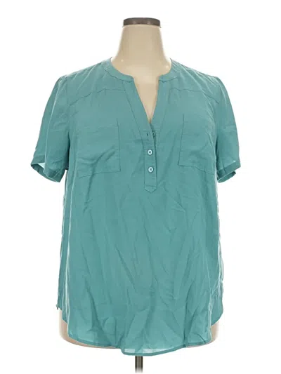Pre-owned Torrid Short Sleeve Blouse In Teal