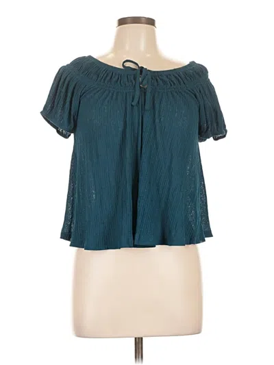Pre-owned Torrid Short Sleeve Blouse In Teal