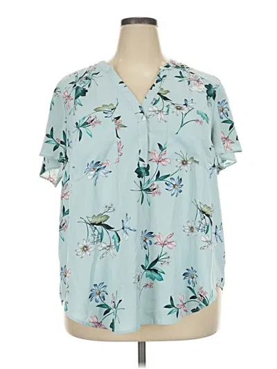 Pre-owned Torrid Short Sleeve Blouse In Teal