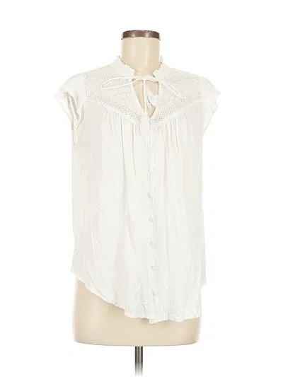 Pre-owned Torrid Short Sleeve Blouse In White