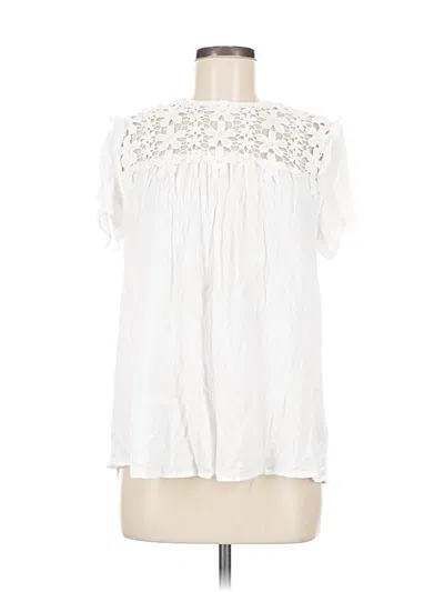 Pre-owned Torrid Short Sleeve Blouse In White