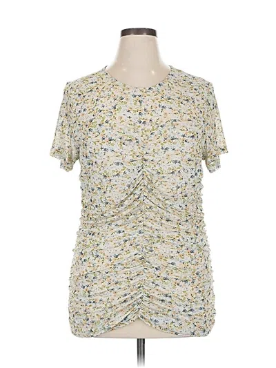 Pre-owned Torrid Short Sleeve Blouse In White