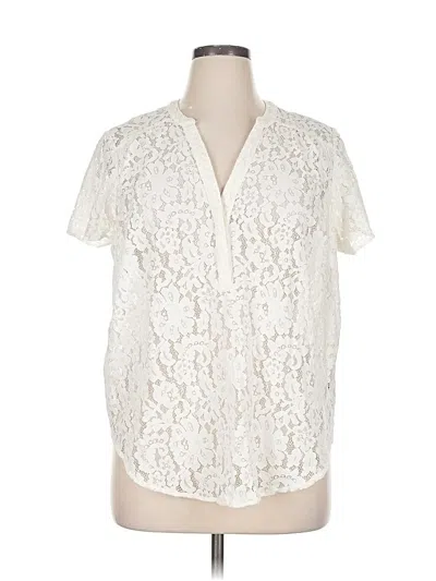 Pre-owned Torrid Short Sleeve Blouse In White