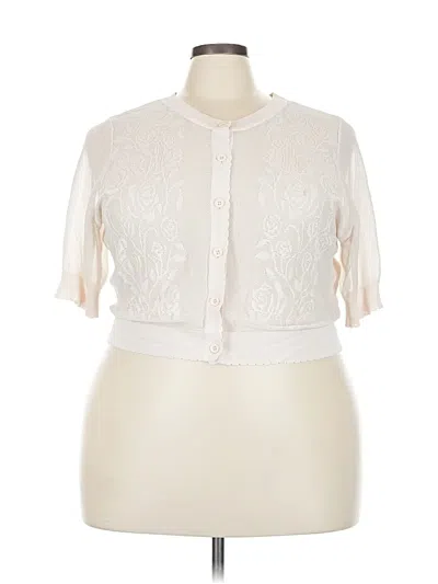 Pre-owned Torrid Short Sleeve Blouse In White
