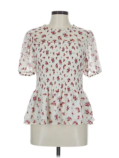 Pre-owned Torrid Short Sleeve Blouse In White