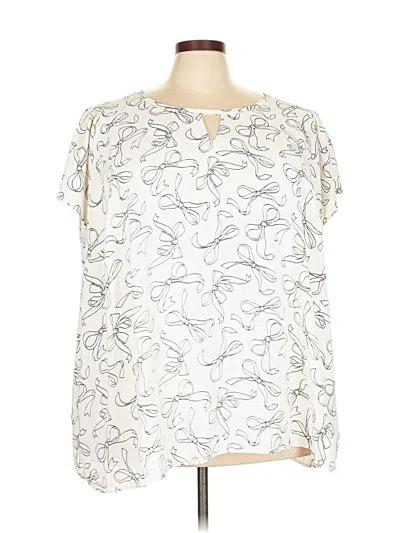 Pre-owned Torrid Short Sleeve Blouse In White