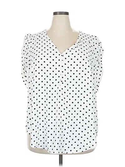 Pre-owned Torrid Short Sleeve Blouse In White