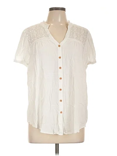 Pre-owned Torrid Short Sleeve Blouse In White