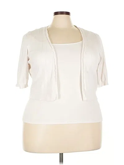 Pre-owned Torrid Short Sleeve Blouse In White