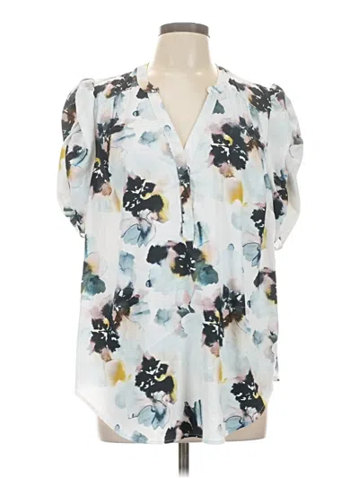 Pre-owned Torrid Short Sleeve Blouse In White