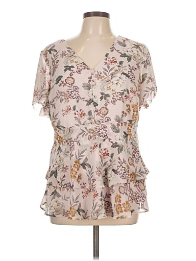 Pre-owned Torrid Short Sleeve Blouse In White