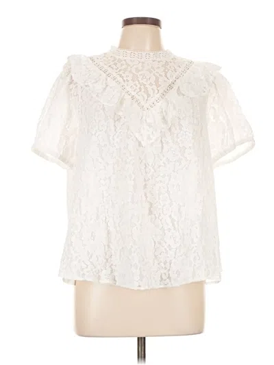 Pre-owned Torrid Short Sleeve Blouse In White