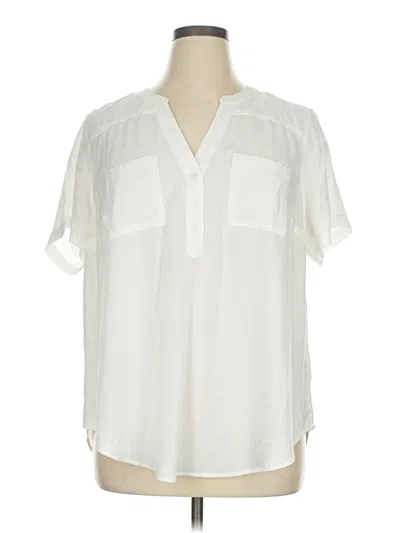 Pre-owned Torrid Short Sleeve Blouse In White