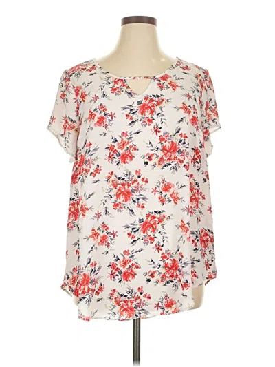 Pre-owned Torrid Short Sleeve Blouse In White