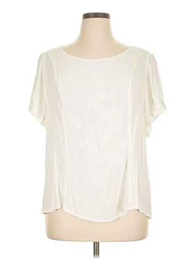 Pre-owned Torrid Short Sleeve Blouse In White