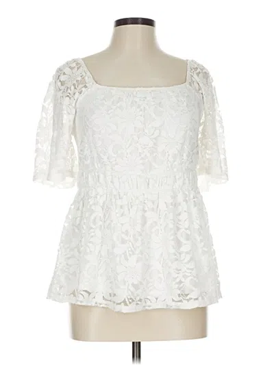 Torrid Short Sleeve Blouse In White