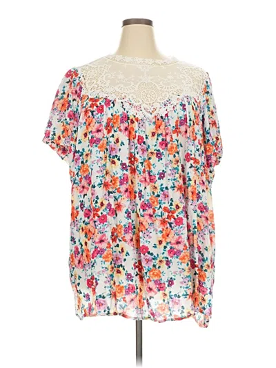 Torrid Short Sleeve Blouse In White