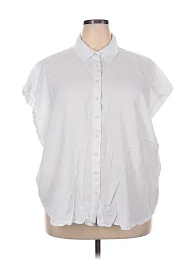 Pre-owned Torrid Short Sleeve Blouse In White