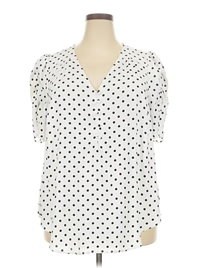 Pre-owned Torrid Short Sleeve Blouse In White