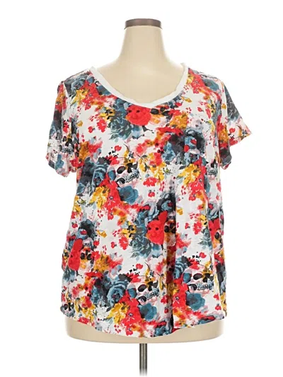 Pre-owned Torrid Short Sleeve Blouse In White