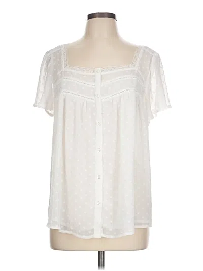 Pre-owned Torrid Short Sleeve Blouse In White