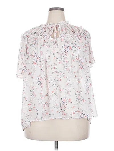 Pre-owned Torrid Short Sleeve Blouse In White
