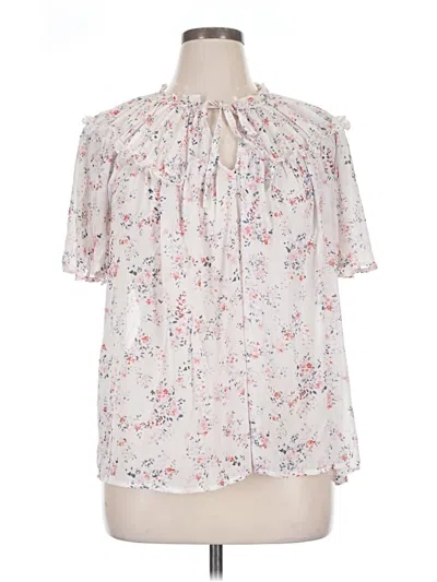 Pre-owned Torrid Short Sleeve Blouse In White