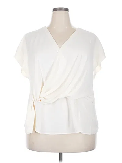 Pre-owned Torrid Short Sleeve Blouse In White