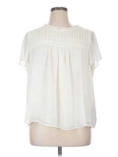 Pre-owned Torrid Short Sleeve Blouse In White