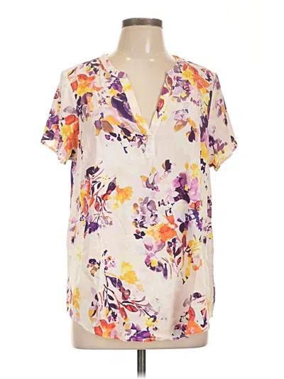 Pre-owned Torrid Short Sleeve Blouse In White
