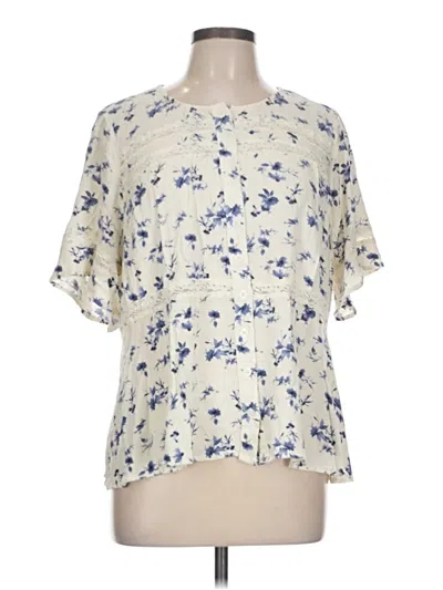 Pre-owned Torrid Short Sleeve Blouse In White