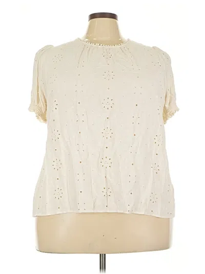 Pre-owned Torrid Short Sleeve Blouse In White