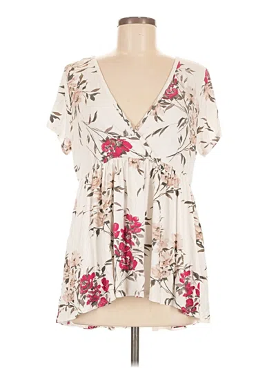Pre-owned Torrid Short Sleeve Blouse In White