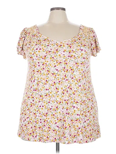 Pre-owned Torrid Short Sleeve Blouse In White