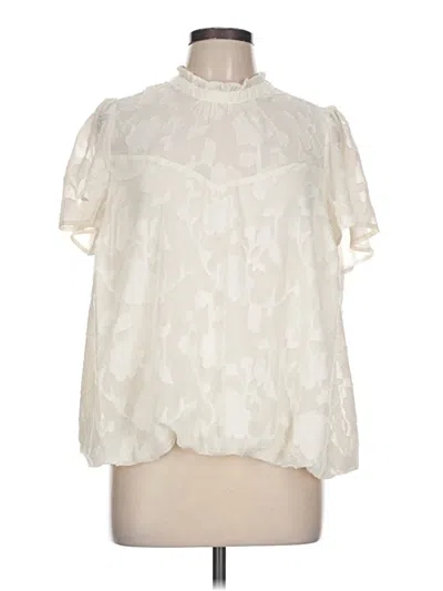 Pre-owned Torrid Short Sleeve Blouse In White
