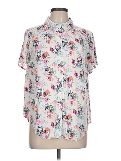Pre-owned Torrid Short Sleeve Blouse In White