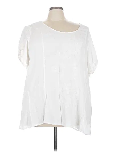 Pre-owned Torrid Short Sleeve Blouse In White