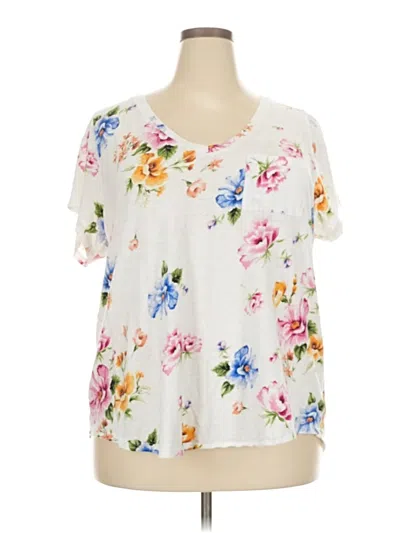 Pre-owned Torrid Short Sleeve Blouse In White