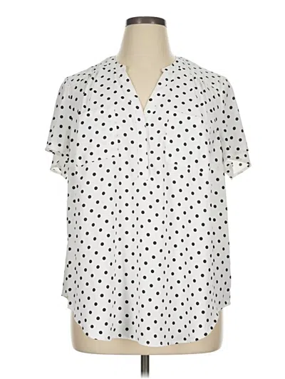 Pre-owned Torrid Short Sleeve Blouse In White