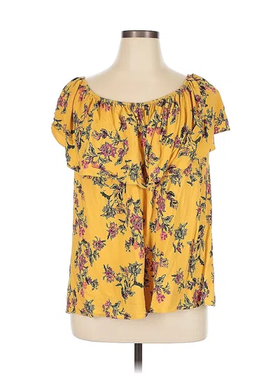 Pre-owned Torrid Short Sleeve Blouse In Yellow