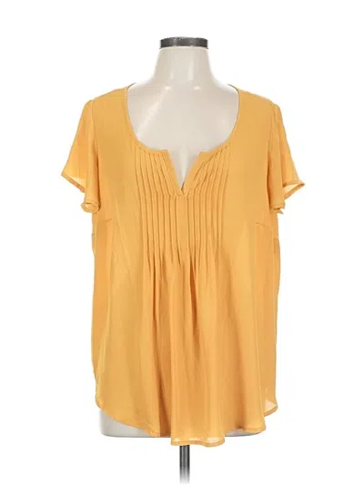 Pre-owned Torrid Short Sleeve Blouse In Yellow