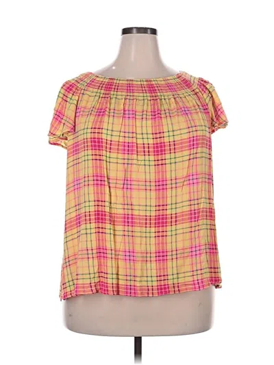 Pre-owned Torrid Short Sleeve Blouse In Yellow