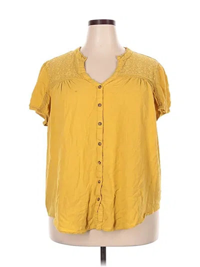 Pre-owned Torrid Short Sleeve Blouse In Yellow