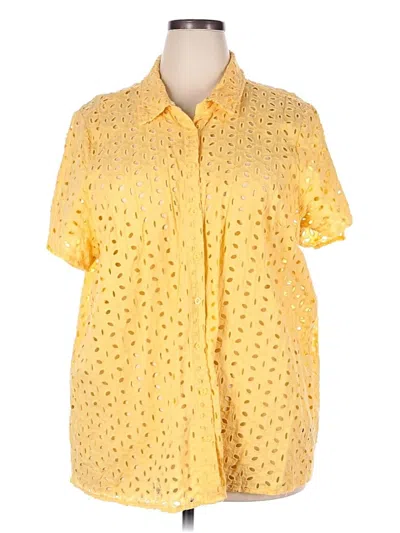 Pre-owned Torrid Short Sleeve Blouse In Yellow