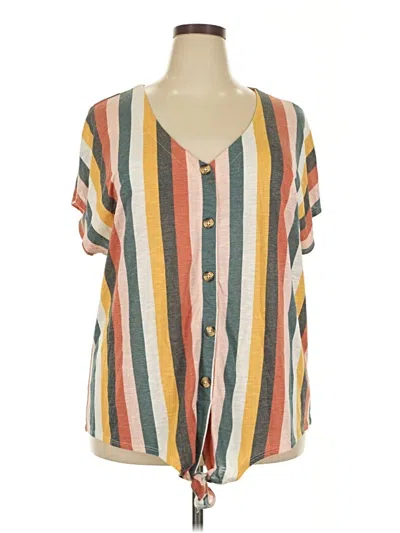 Pre-owned Torrid Short Sleeve Blouse In Yellow